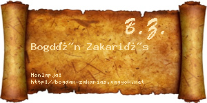 Bogdán Zakariás névjegykártya